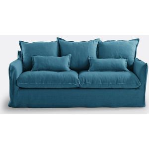 LA REDOUTE INTERIEURS - Odna - Bankhoes - Pauwblauw - Gekreukt Linnen