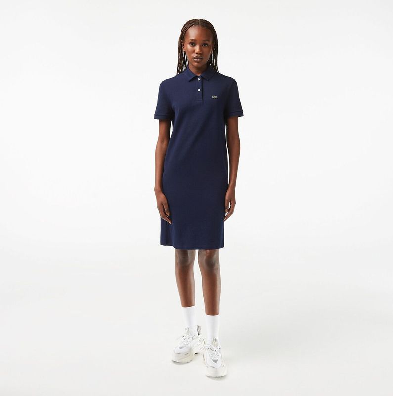 Lacoste - Supple Petit Piqué - Damespolo - Blauw - 100% Katoen