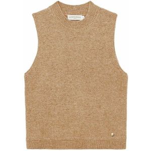 Mouwloze trui, MANDA LA PETITE ETOILE. Polyester materiaal. Maten 3(L). Kastanje kleur