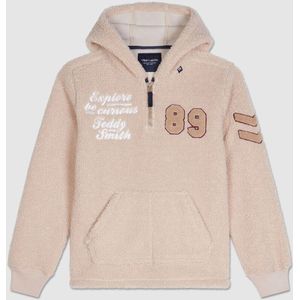 Hoodie in schaapachtige stof TEDDY SMITH. Katoen materiaal. Maten 16 jaar - 174 cm. Beige kleur