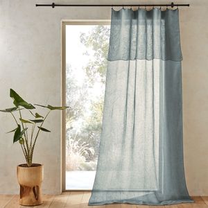 Noctuelle - Glasgordijn - Blauw Grijs Celadon - 100% Linnen