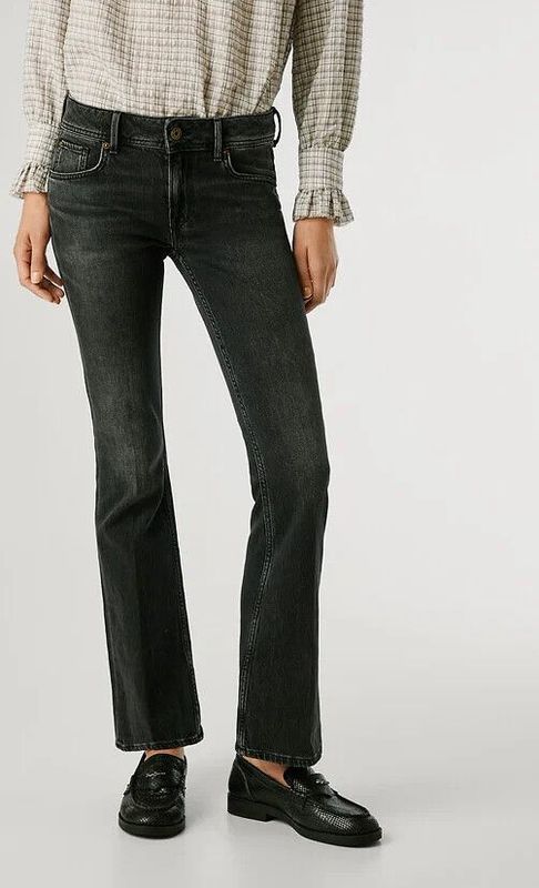 Pepe Jeans - PL20473669FA - Flare Jeans - Diepzwarte Wassing - Casual - Katoen - Denim