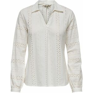 Hemd in ajour borduursel ONLY. Katoen materiaal. Maten S. Wit kleur