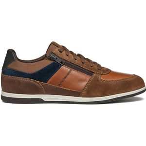 Ademende sneakers Renan GEOX. Leer materiaal. Maten 46. Kastanje kleur