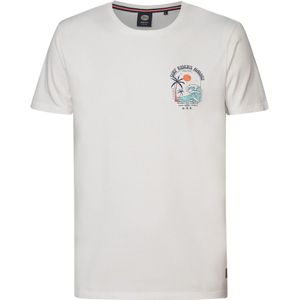 T-shirt met ronde hals en logo PETROL INDUSTRIES. Katoen materiaal. Maten L. Wit kleur