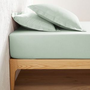 La Redoute Interieurs - Scenario - Hoeslaken - Lichtgroen - Katoen - Omslag 25 cm