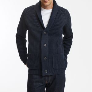 LA REDOUTE COLLECTIONS - Vest - Marineblauw - Grof Tricot - Sjaalkraag