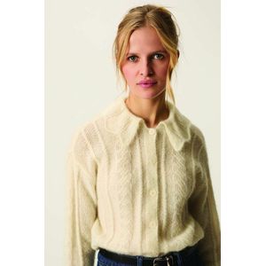 DES PETITS HAUTS - CAPUCINE - Vest - Beige - Mohair Materiaal