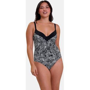 SANS COMPLEXE - Seychelles - Badpak - Grijs - 81% Polyamide - Grafische Print