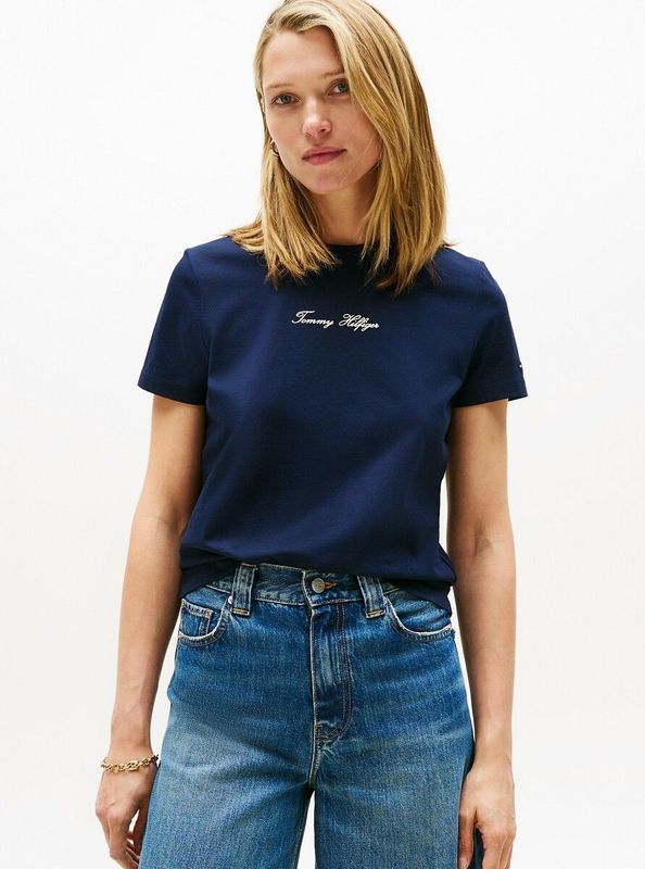 Tommy Hilfiger - WW0WW47460 - T-shirt - Wit - Katoen - Korte Mouwen