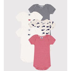 Set van 5 rompertjes met korte mouwen PETIT BATEAU. Katoen materiaal. Maten 18 mnd - 81 cm. Multicolor kleur