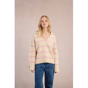 MOLLY BRACKEN - Gestreepte Polotrui - Ecru - Polyester