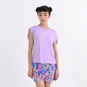 T-shirt met korte  veter mouwen LILI SIDONIO. Viscose materiaal. Maten L. Roze kleur