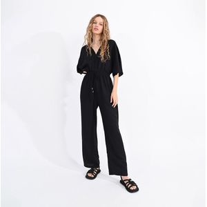 Lange jumpsuit met V-hals LILI SIDONIO. Viscose materiaal. Maten S. Zwart kleur