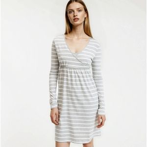 LA REDOUTE COLLECTIONS - Nachthemd - Grijs/Wit Gestreept - Katoen