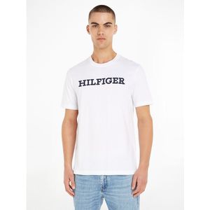 T-shirt met ronde hals en korte mouwen, geborduurd logo TOMMY HILFIGER. Katoen materiaal. Maten 3XL. Wit kleur
