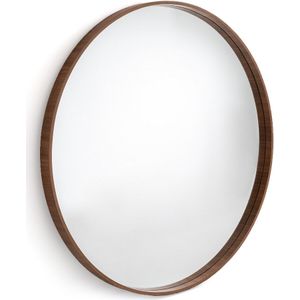 Ronde spiegel fineer notenhout Ø100 cm, Alaria LA REDOUTE INTERIEURS. Licht hout materiaal. Maten één maat. Kastanje kleur