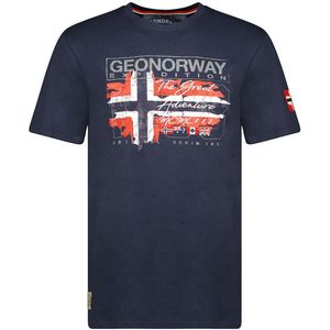 Bedrukt T-shirt met korte mouwen Jrusty GEOGRAPHICAL NORWAY. Katoen materiaal. Maten XL. Blauw kleur