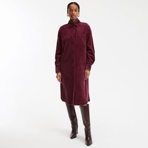 LA REDOUTE COLLECTIONS - Rechte Jurk - Bordeaux Rood - 3/4 Midi Lengte - Lange Mouwen