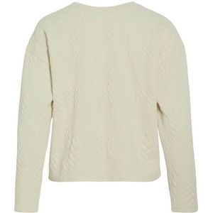 VILA - Getextureerde Sweater - Ecru - Polyester