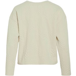 VILA - Getextureerde Sweater - Ecru - Polyester