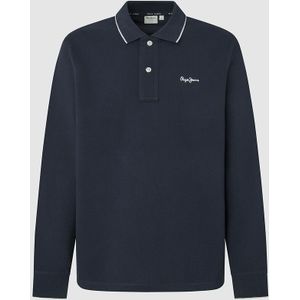 Polo met lange mouwen en polokraag PEPE JEANS. Katoen materiaal. Maten L. Blauw kleur