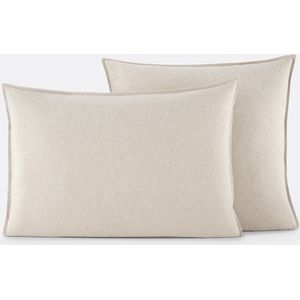 La Redoute Interieurs - Clara - Kussensloop - Mêleebeige - Katoen Flanel - 50 x 70 cm