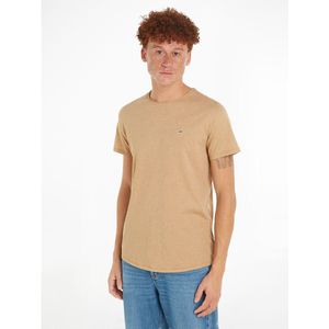 Slim T-shirt jaspé, ronde hals TOMMY JEANS. Katoen materiaal. Maten 3XL. Beige kleur