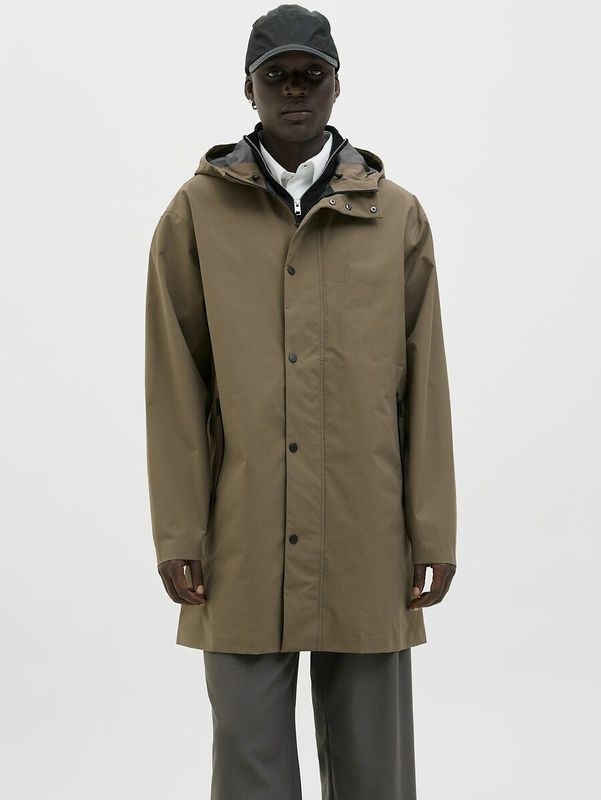 JACK & JONES - Parka met Kap - Kastanje Kleur - Polyester