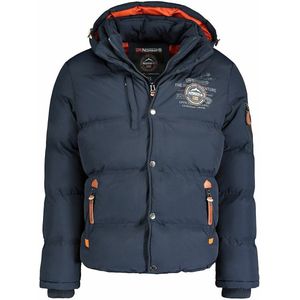Warme donsjas met rits en kap Verveine GEOGRAPHICAL NORWAY. Polyamide materiaal. Maten L. Blauw kleur