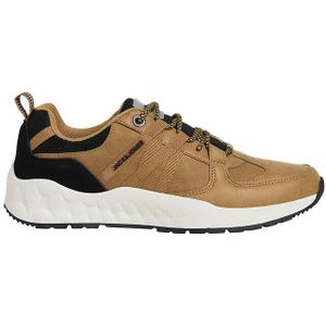 Lage sneakers met veters Warrick JACK & JONES. Polyurethaan materiaal. Maten 46. Kastanje kleur