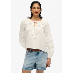 Superdry - Ibiza - Kanten Blouse - Ecru - 100% Katoen
