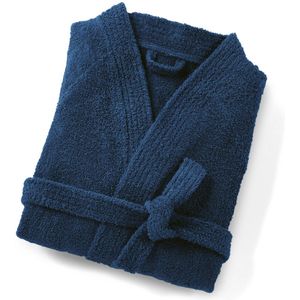 Badjas in badstof, kimono kraag 450g/m², Haxel LA REDOUTE INTERIEURS.  materiaal. Maten 34/36. Blauw kleur