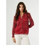 Pepe Jeans - PL3051270 - Blouse - Rood - Casual - Katoen - Lange Mouwen