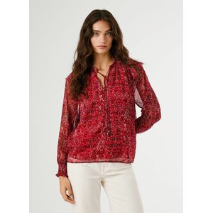 Pepe Jeans - PL3051270 - Blouse - Rood - Casual - Katoen - Lange Mouwen