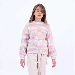 Trui met ronde hals in tricot MOLLY BRACKEN GIRL. Katoen materiaal. Maten 8 jaar - 126 cm. Roze kleur