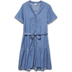 Vero Moda - VMFLEUR SS SHORT BELT DRESS - Mini-jurk - Medium Blue Denim - Tencel