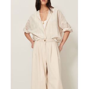 Sessùn - CADAQUES - Overhemd - Beige - Viscose - Ronde Kraag