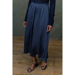 Louise Misha - IRIELLE - Wijd Uitlopende Midirok - Blauw - Viscose