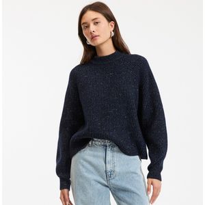 LA REDOUTE COLLECTIONS - Grof Tricot Trui - Marineblauw - Ronde Hals