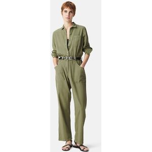 IKKS - Jumpsuit - Kaki - Denim - Lange Mouwen