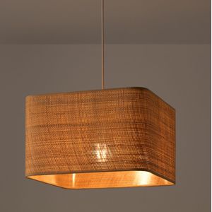 Hanglamp / Lampenkap in raffia L32 cm, Dolkie LA REDOUTE INTERIEURS. Rabane materiaal. Maten één maat. Beige kleur
