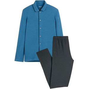 EMINENCE - Lange Pyjama - Blauw/Antraciet - Katoen