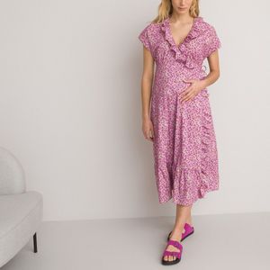 LA REDOUTE COLLECTIONS - Wijd Uitlopende Jurk - Roze - Katoen - Bloemenprint