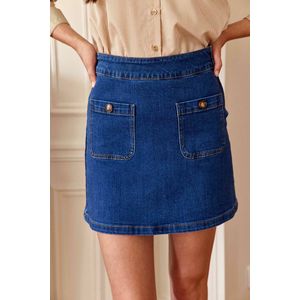 Korte spijkerrok, JADA LA PETITE ETOILE. Katoen materiaal. Maten 36 FR - 34 EU. Blauw kleur