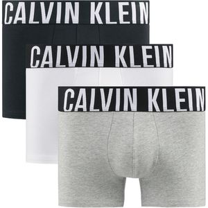 Set van 3 lange, effen boxershorts CALVIN KLEIN UNDERWEAR. Katoen materiaal. Maten M. Zwart kleur