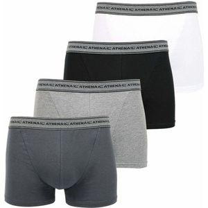 ATHENA - Set van 4 Boxershorts - Zwart - Grijs - Wit - Antraciet - Katoen