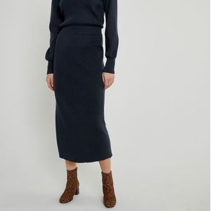 LA REDOUTE COLLECTIONS - Lange Kokerrok - Marineblauw - Viscose