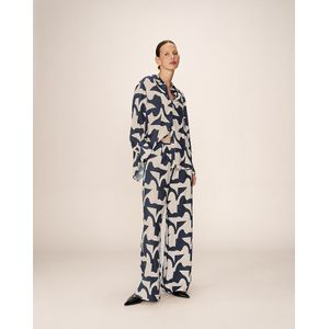 PRIMO GRACE & MILA - Hemd - Marineblauw - Geometrische Print - Viscose Materiaal