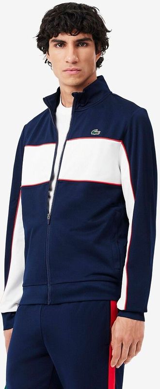 Heren Lacoste Sport Print Branding Tennis Sweatshirt met rits in Multi kleur